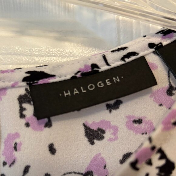 Halogen Women's Soft purple pastel Print Cap Sleeve Shell - Picture 4 of 11